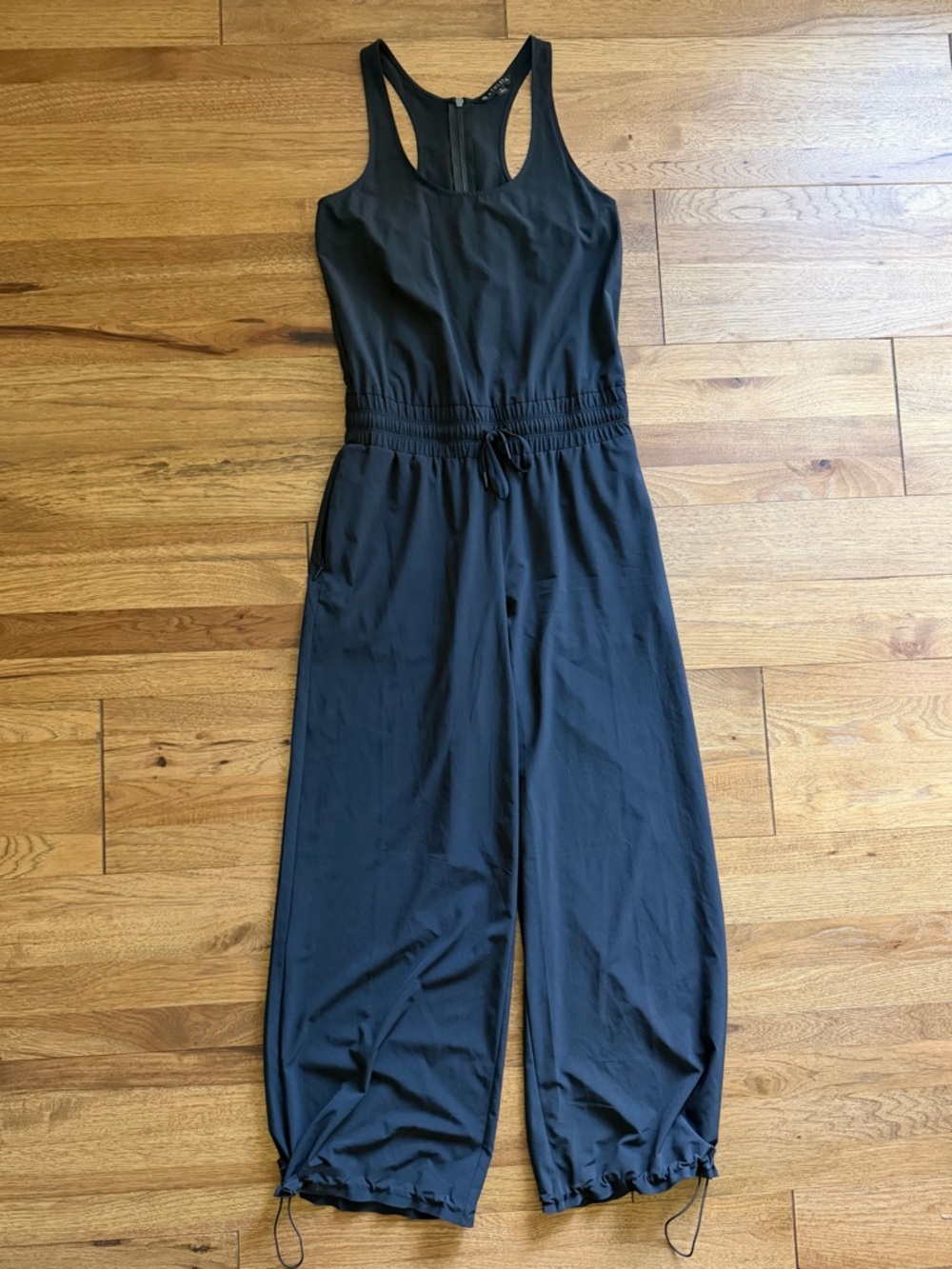 Athleta Black Racerback Drawstring Waist Jumpsuit Women’s 2 Travel Lightweight